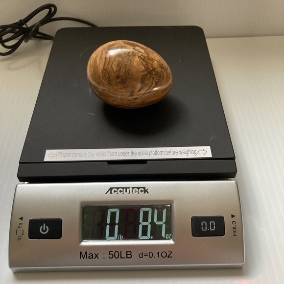 Onyx Naturally Banded Polished Egg Brown White Gray Swirls 3" L x 2" W 8.4 oz - Picture 9 of 12